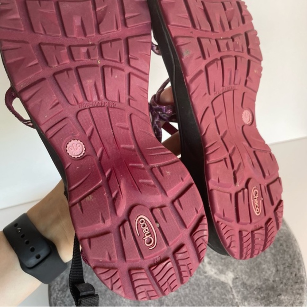 💛 Chaco Z Cloud X2 Black And Purple Pink Strappy Sandals - Picture 10 of 12